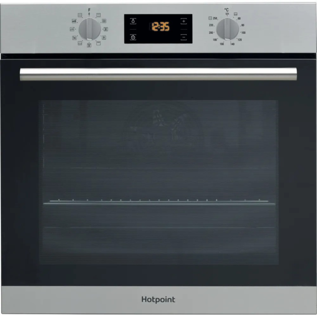 Hotpoint SA2840PIX Single Electric Oven Multiflow, Pyro Clean Stainless Steel