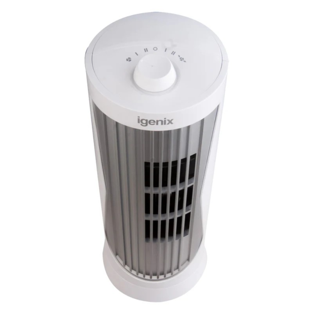Igenix DF0020WH 12 Inch Mini Tower Fan, 2 Speed White