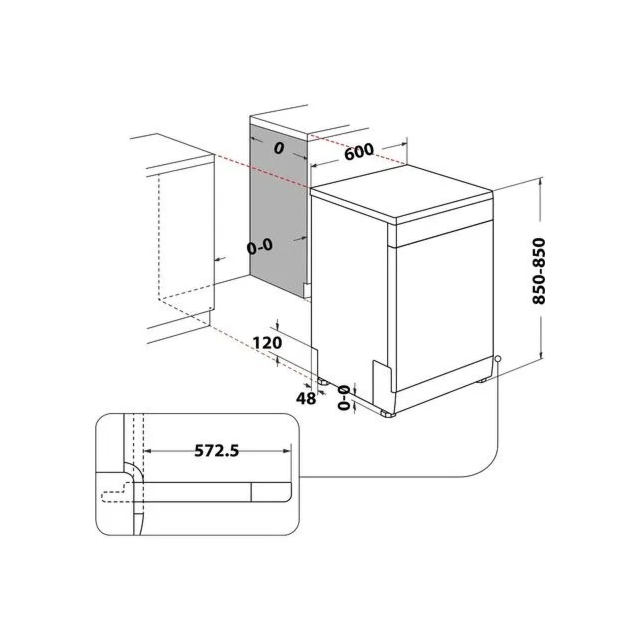 Indesit Dishwasher: full size, white colour - D2F HK26  UK