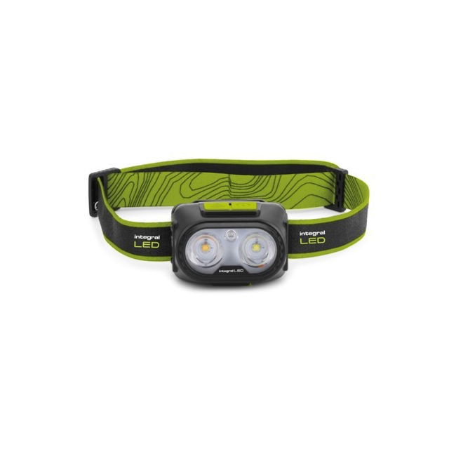 Integral 05-23-43 Head Torch Rechargeable 3-5 Hours Run Time 300 Lumens Black