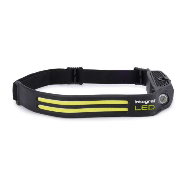 Integral 45-92-84 Cob Strip Head Torch Rechargeable 3-6 Hours Run Time 20M Beam Black