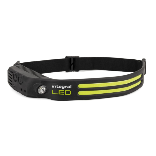 Integral 45-92-84 Cob Strip Head Torch Rechargeable 3-6 Hours Run Time 20M Beam Black