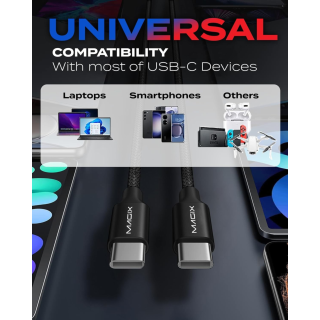 Magix GH95CCB1001 Charge + Sync Cable 100W 4K 1M USB Type-C Black