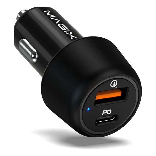 Magix MGX-B-067E 38W Car Charger USB Type-A + USB Type-C Black