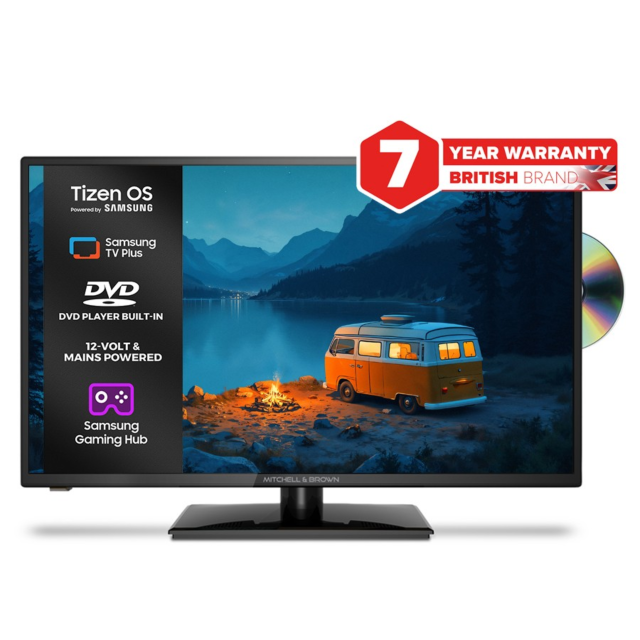 Mitchell + Brown JB-32DVD1811TZ 32″ HD Ready Tizen Smart 12V Freesat DVD TV Combo Black