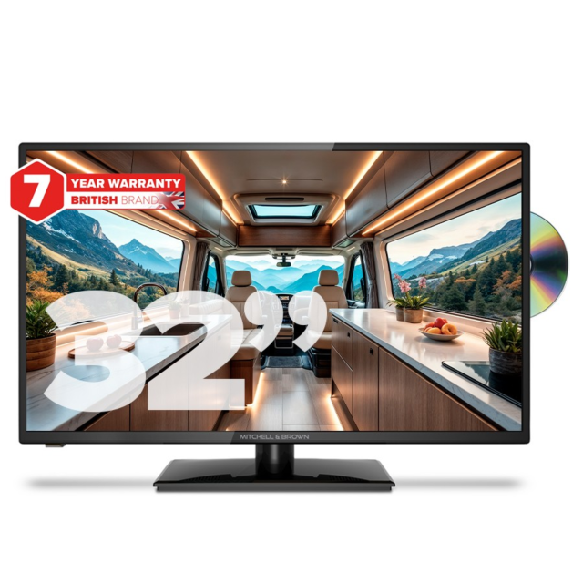 Mitchell + Brown JB-32DVD1811TZ 32″ HD Ready Tizen Smart 12V Freesat DVD TV Combo Black
