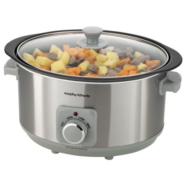 Morphy Richards 461014 Slow Cooker, 6.5L Brushed Steel