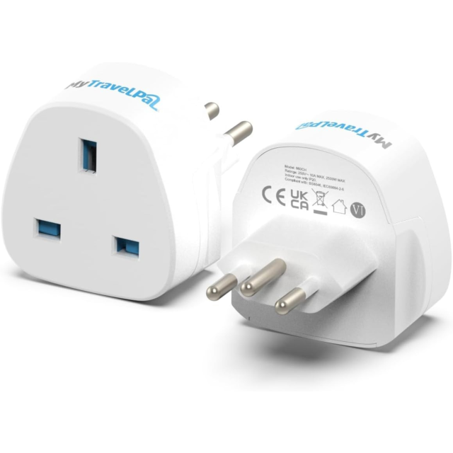 MY TRAVEL PAL 860CH Uk To Switzerland Plug Adapter White