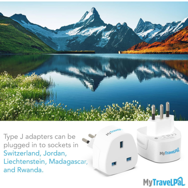 MY TRAVEL PAL 860CH Uk To Switzerland Plug Adapter White