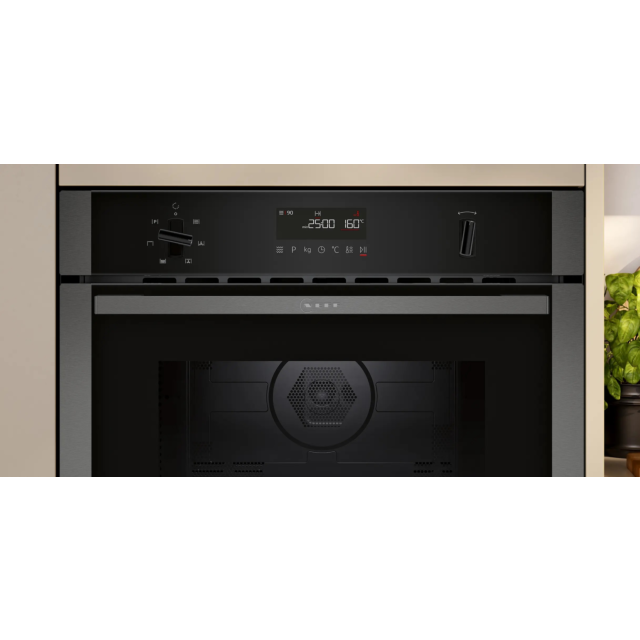 Neff C1AMG84G1B N 50, Built-In Microwave Oven With Hot Air, 60 X 45 Cm, Graphite-Grey