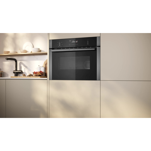 Neff C1AMG84G1B N 50, Built-In Microwave Oven With Hot Air, 60 X 45 Cm, Graphite-Grey