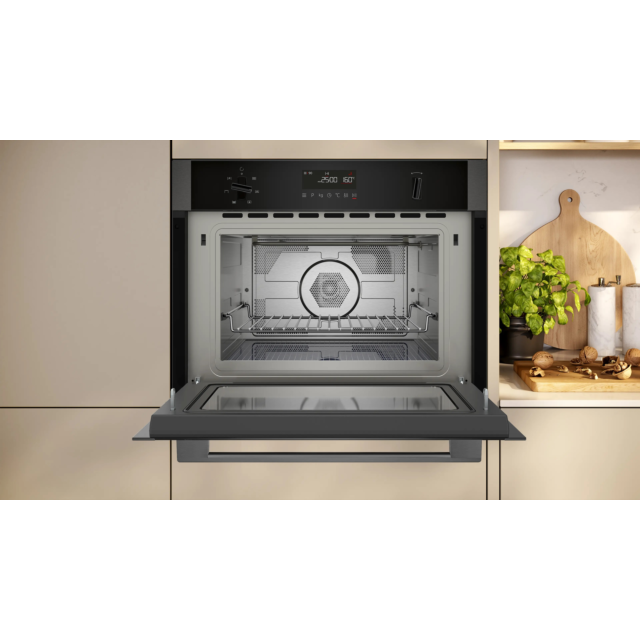 Neff C1AMG84G1B N 50, Built-In Microwave Oven With Hot Air, 60 X 45 Cm, Graphite-Grey