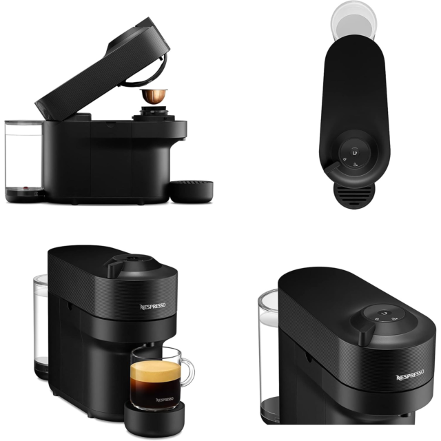 Nespresso ENV90.B Vertuo Pop Coffee Machine Bundle Pack Black