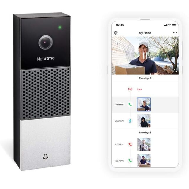 NETATMO NDB-PRO Smart, Video Doorbell, Black-Silver