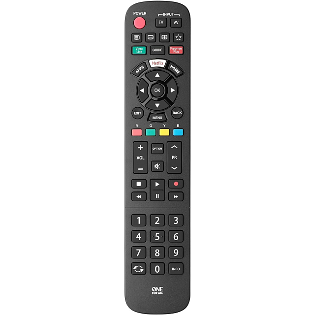 One For All URC4914 One-for-All URC4914 Panasonic Universal Replacement TV Remote Black