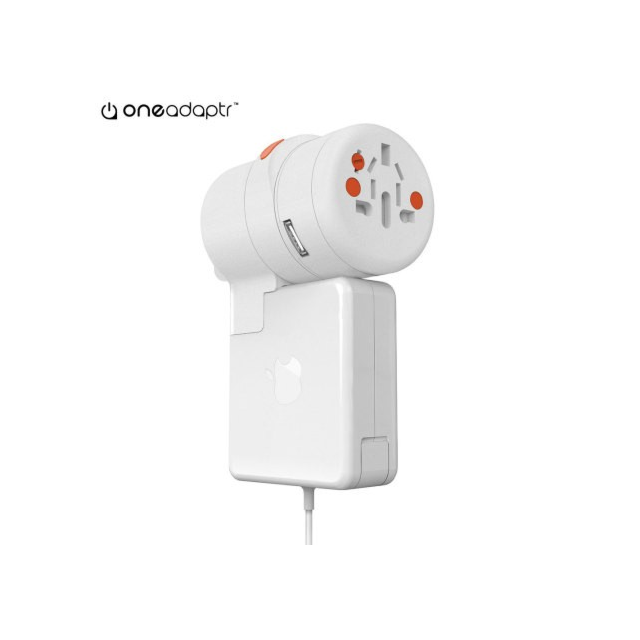 Oneadaptr PA-OAT-2WH Twist Plus World Adapter & 12W USB Charger White