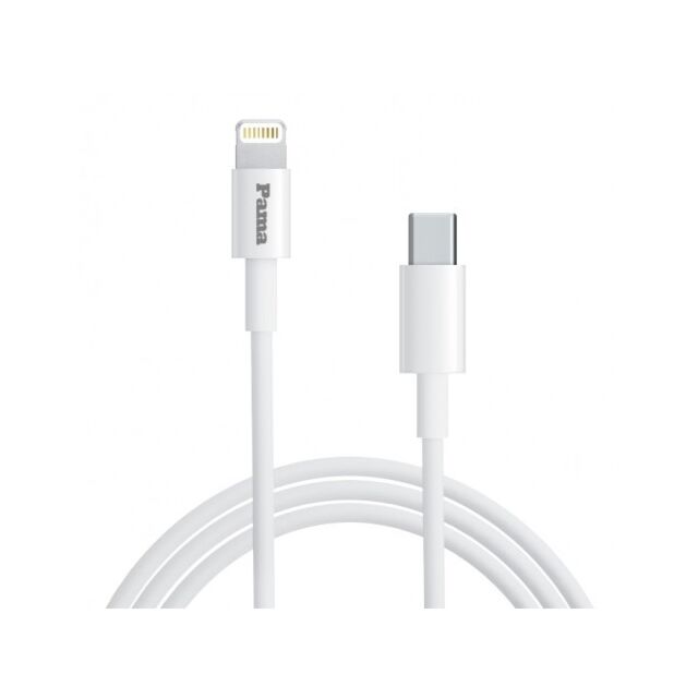 Pama MFIUSBCDC Lightning Cable 1M, Apple Mfi Certified White