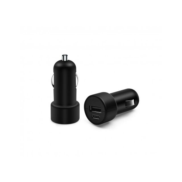 Pama PDQCSC3A Qc & Pd In-Car Charger, USB-A & USB-C Black