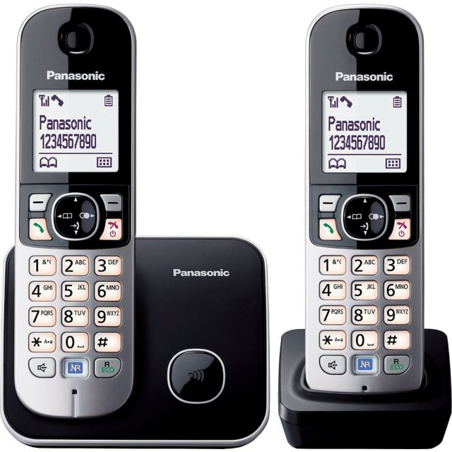 Panasonic KX-TG6812EB Dect Cordless 2Telephones-Silver-Black