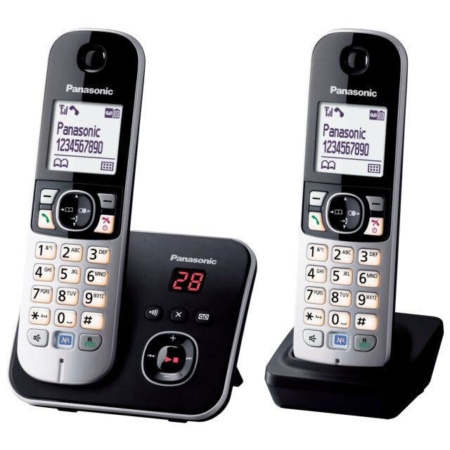 Panasonic KX-TG6822EB Dect Phone With Answer Machine 2 Pack
