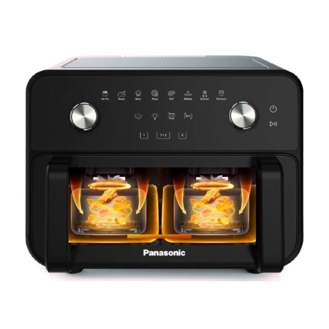 Panasonic NF-BC1000KXC 10L Air Fryer With Large Capacity Flexible Basket Black