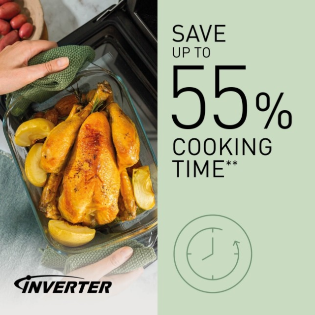 Panasonic NN-CD88QSBPQ 1000W Inverter Microwave, Air Fryer, Grill & Convection Oven Silver