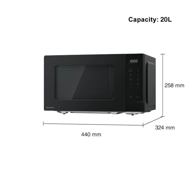 Panasonic NN-ST22QBBPQ 800W Microwave Power 5 Power Levels Black