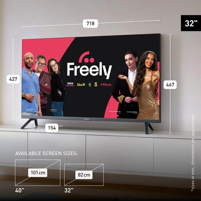 Panasonic TV-32S65CEYS 32inch Fhd Qled, Fire TV, Alexa Built-In, Hdr10, HD Colour Engine Processor, Do