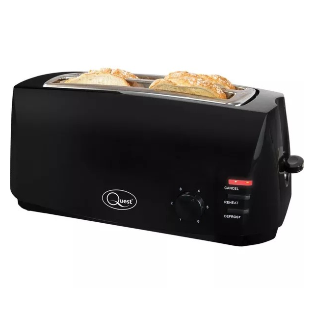 Quest 35069 4 Slice Toaster 1400W Black