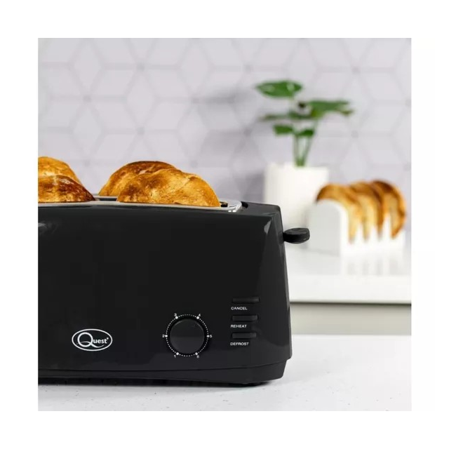 Quest 35069 4 Slice Toaster 1400W Black