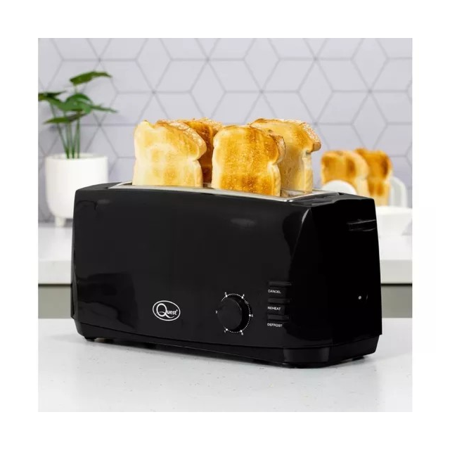 Quest 35069 4 Slice Toaster 1400W Black