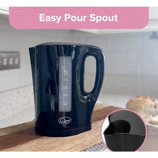 Quest 35109 1.7 Litre 2.2Kw Jug Kettle Black