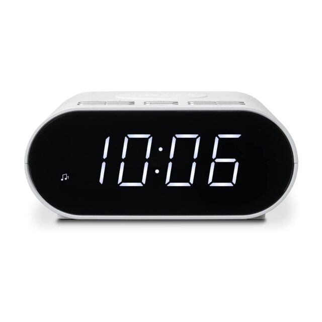 Roberts Radio ORTUSCHARGEW FM RDS / Bluetooth / Wireless Charging Alarm Clock Radio White