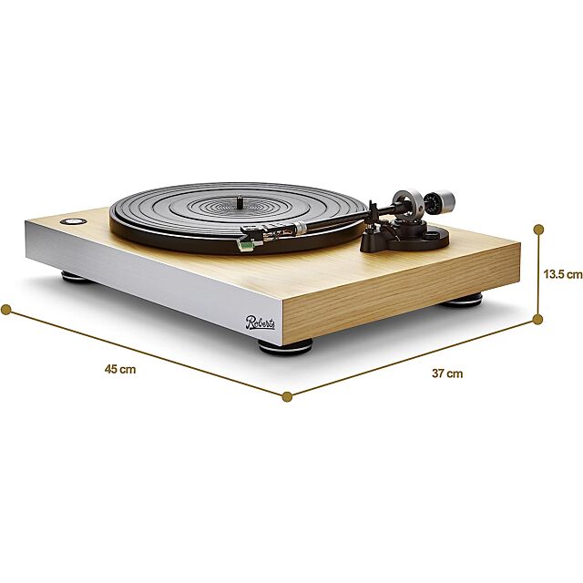 Roberts Radio STYLUSLUXE Direct Drive Turntable With Preamp Wood