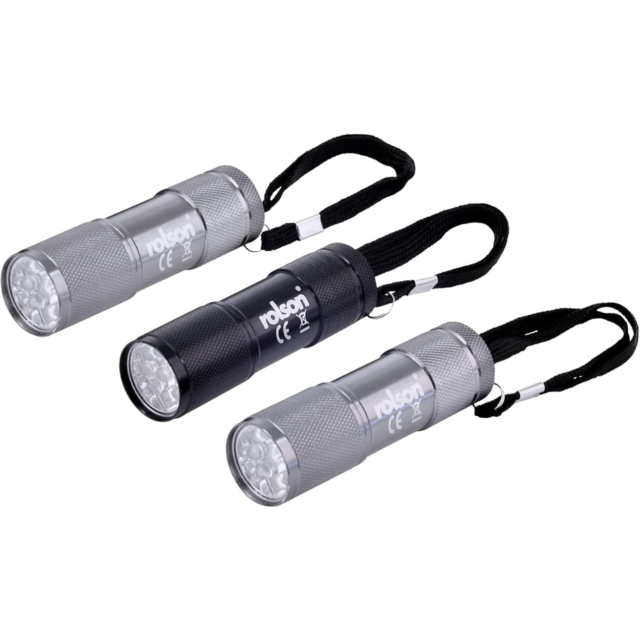 Rolson 61760-E1 Pack 3 Led Torches - Supplied With Batteries