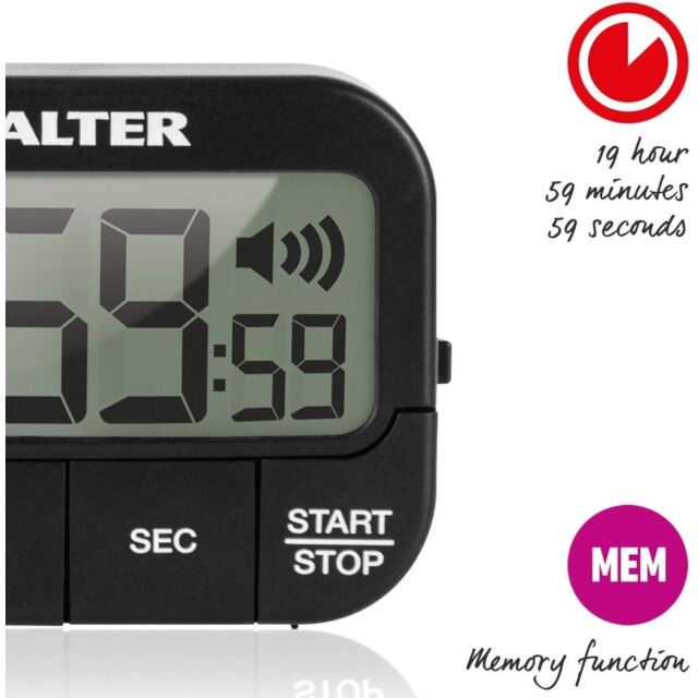 Salter 0355 Loud Beeper Electronic Timer Black