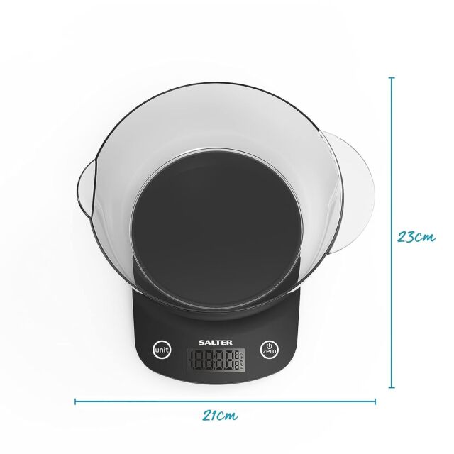 Salter 1074 Vega Electronic Kitchen Scales Clear/Black