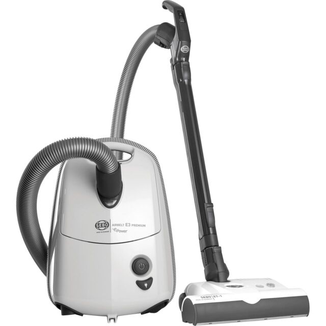 Sebo 92655GB Airbelt E3 Premium Boost Epower 800W Cylinder Cleaner Arctic White