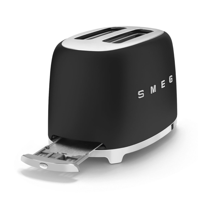 Smeg TSF01BLMUK 50S Style Two Slice Toaster Matte Black
