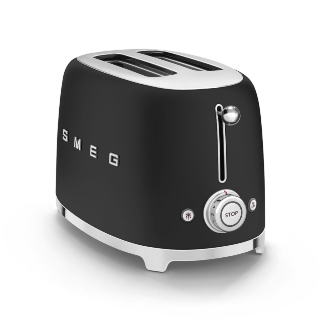 Smeg TSF01BLMUK 50S Style Two Slice Toaster Matte Black