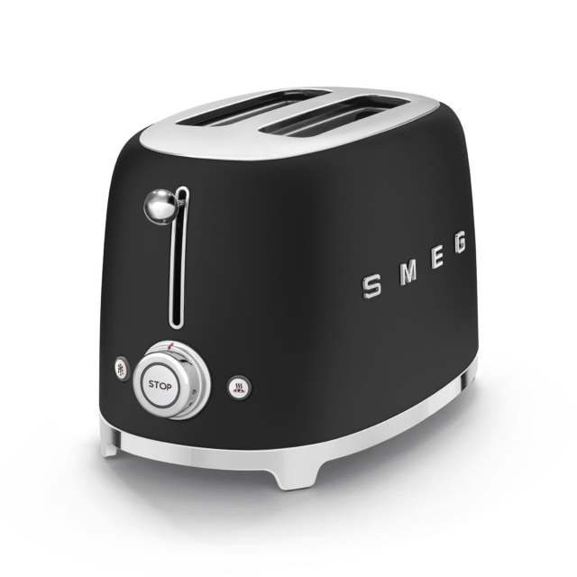 Smeg TSF01BLMUK 50S Style Two Slice Toaster Matte Black