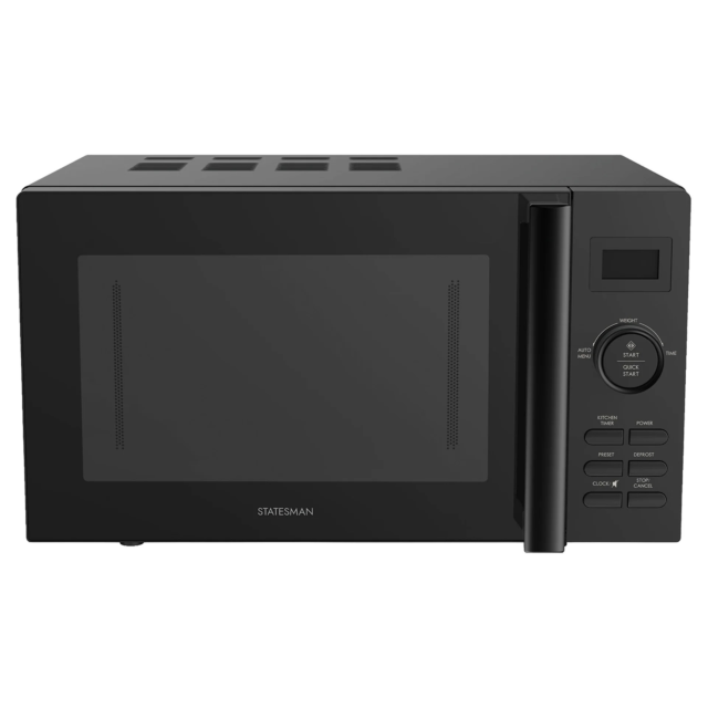 Statesman SKMS0820DSB Solo Microwave With Stainless Steel Interior Black