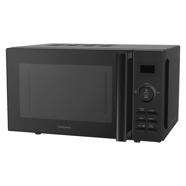Statesman SKMS0820DSB Solo Microwave With Stainless Steel Interior Black
