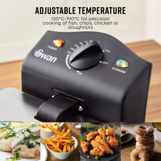 Swan SD6040N 3 Litre Fryer With Viewing Window Stainless Steel