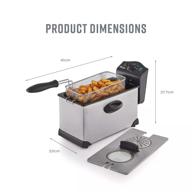 Swan SD6040N 3 Litre Fryer With Viewing Window Stainless Steel