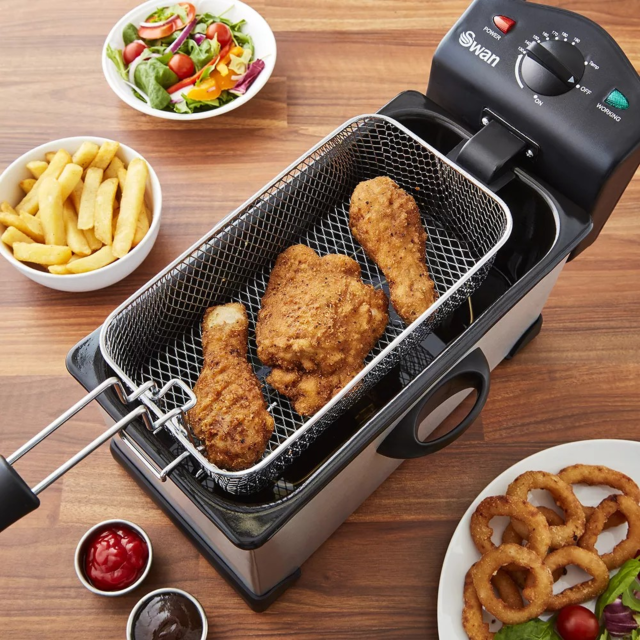 Swan SD6040N 3 Litre Fryer With Viewing Window Stainless Steel