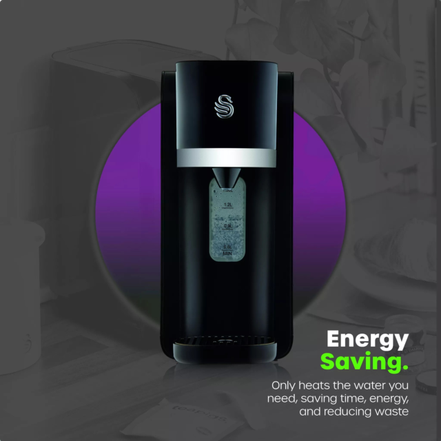 Swan SWD1004 1.5L Instant Hot Water Dispenser Black