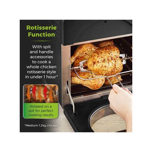Tower T17051BLK 5 In 1 14.5L Digital Air Fryer With Rotisserie Black