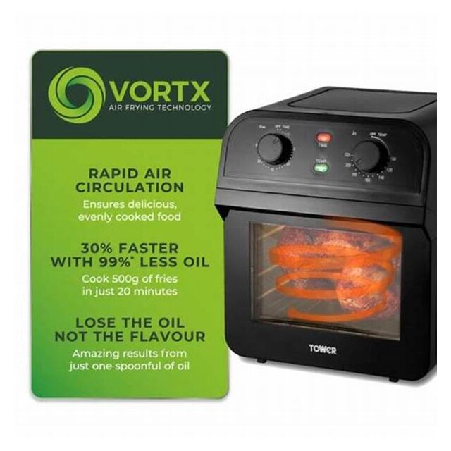 Tower T17065 Vortx 12 Litre Air Fryer Oven Black