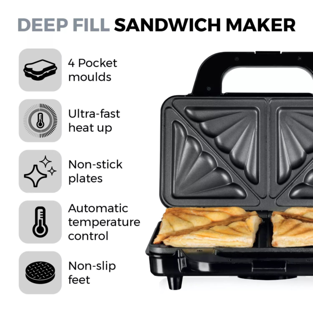 Tower T27013 Deep Fill Sandwich Maker Black